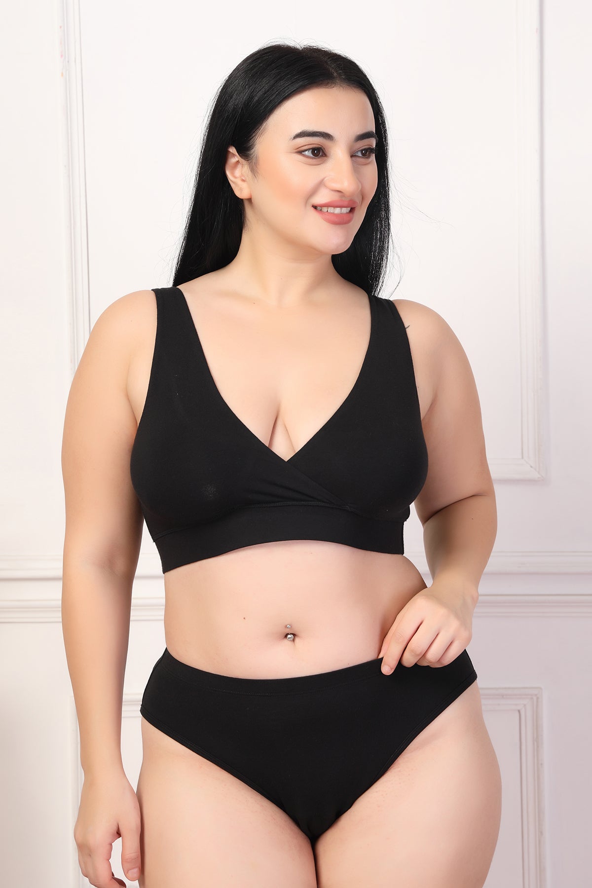 247 Black Padded Maternity Feeding Bra