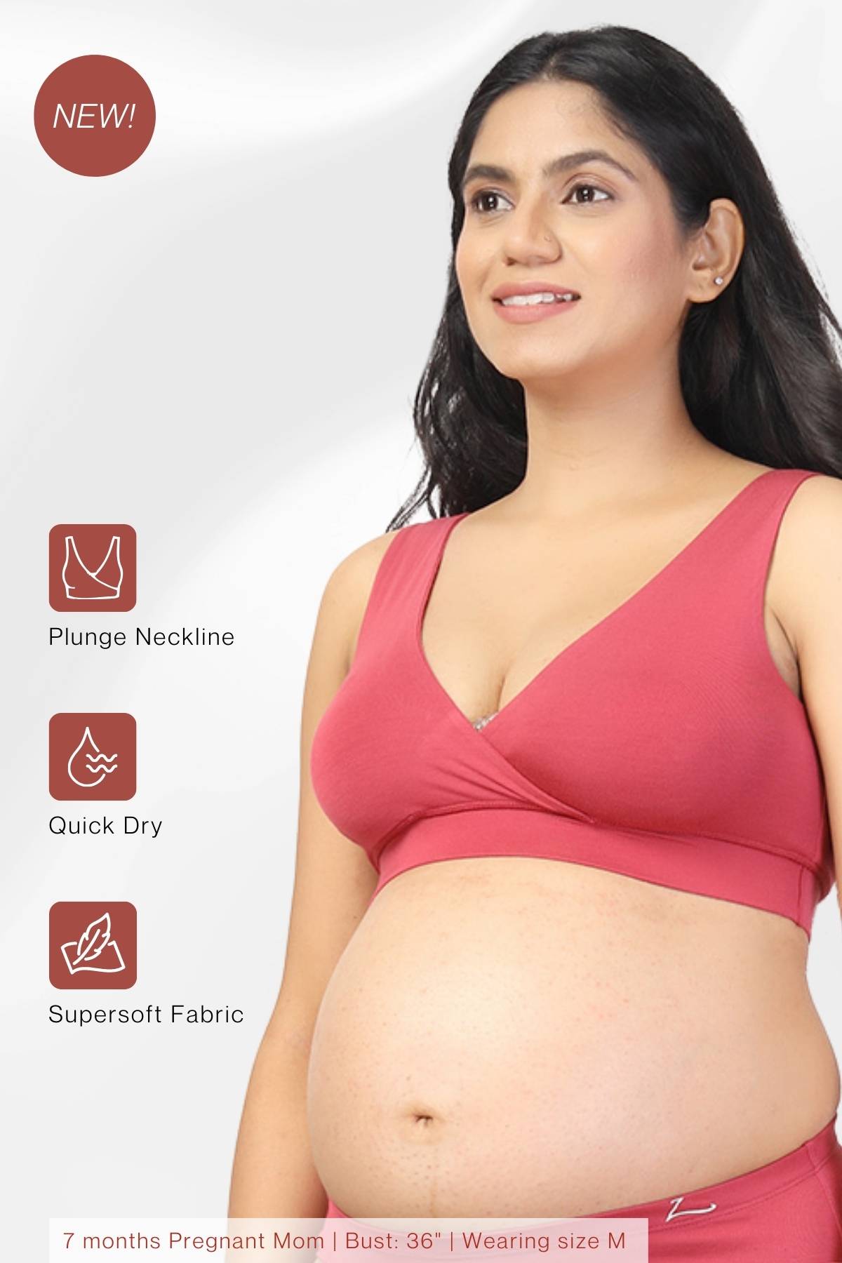247 Rustic Red Padded Maternity Feeding Bra