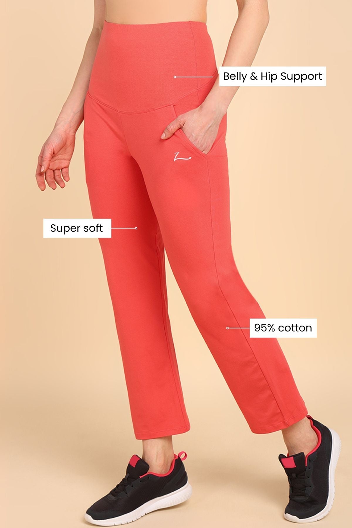 248 Zactive™ Coral Maternity Trouser (Pregnancy & Postpartum)