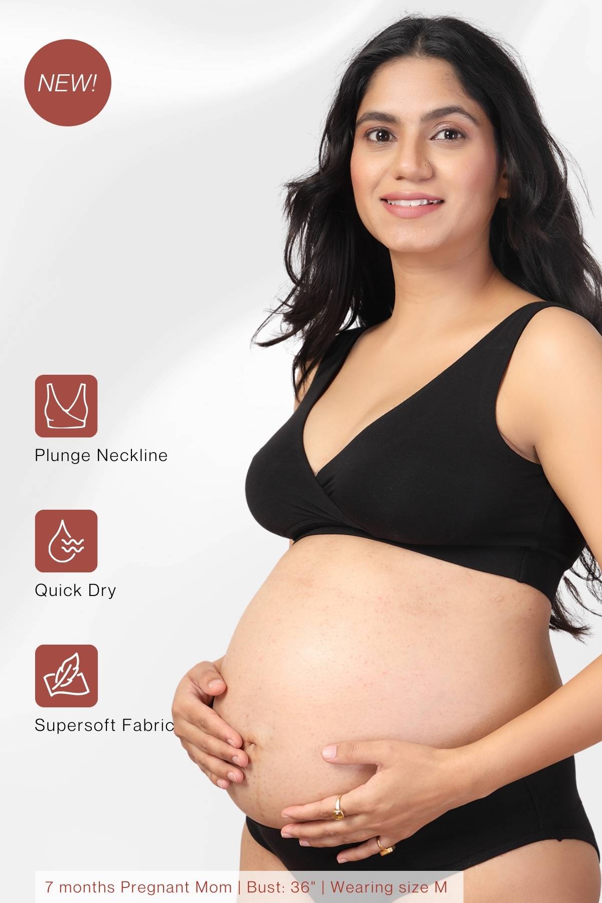 247 Black Padded Maternity Feeding Bra