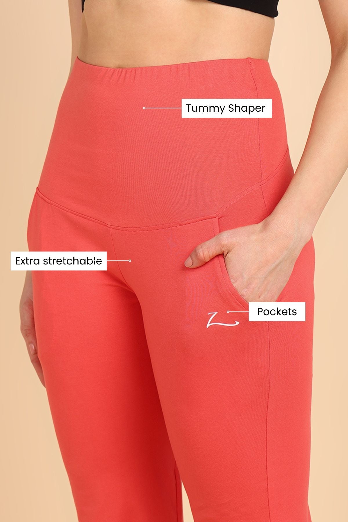 249 Zactive™ Coral Maternity Trouser (Pregnancy & Postpartum)