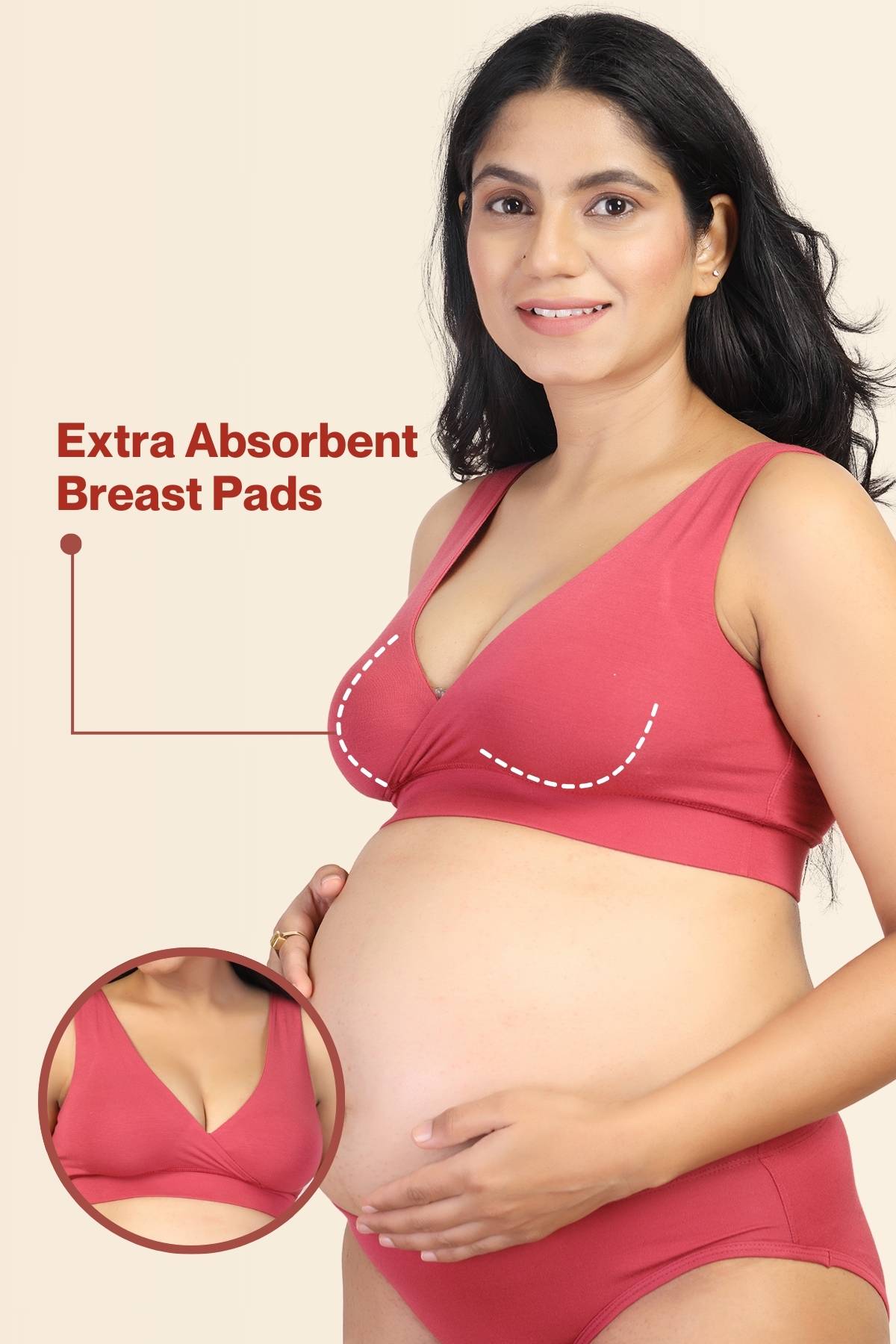 247 Rustic Red Padded Maternity Feeding Bra