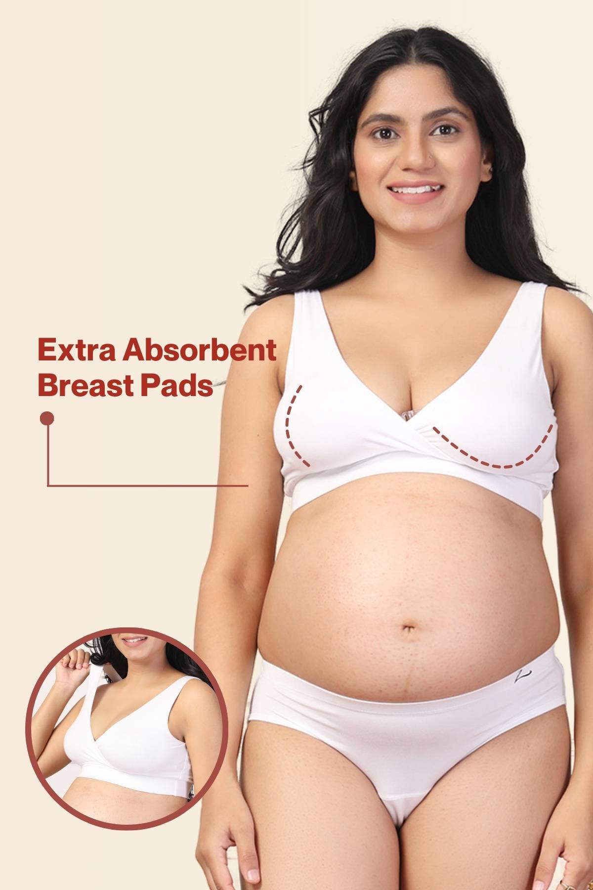247 White Padded Maternity Feeding Bra
