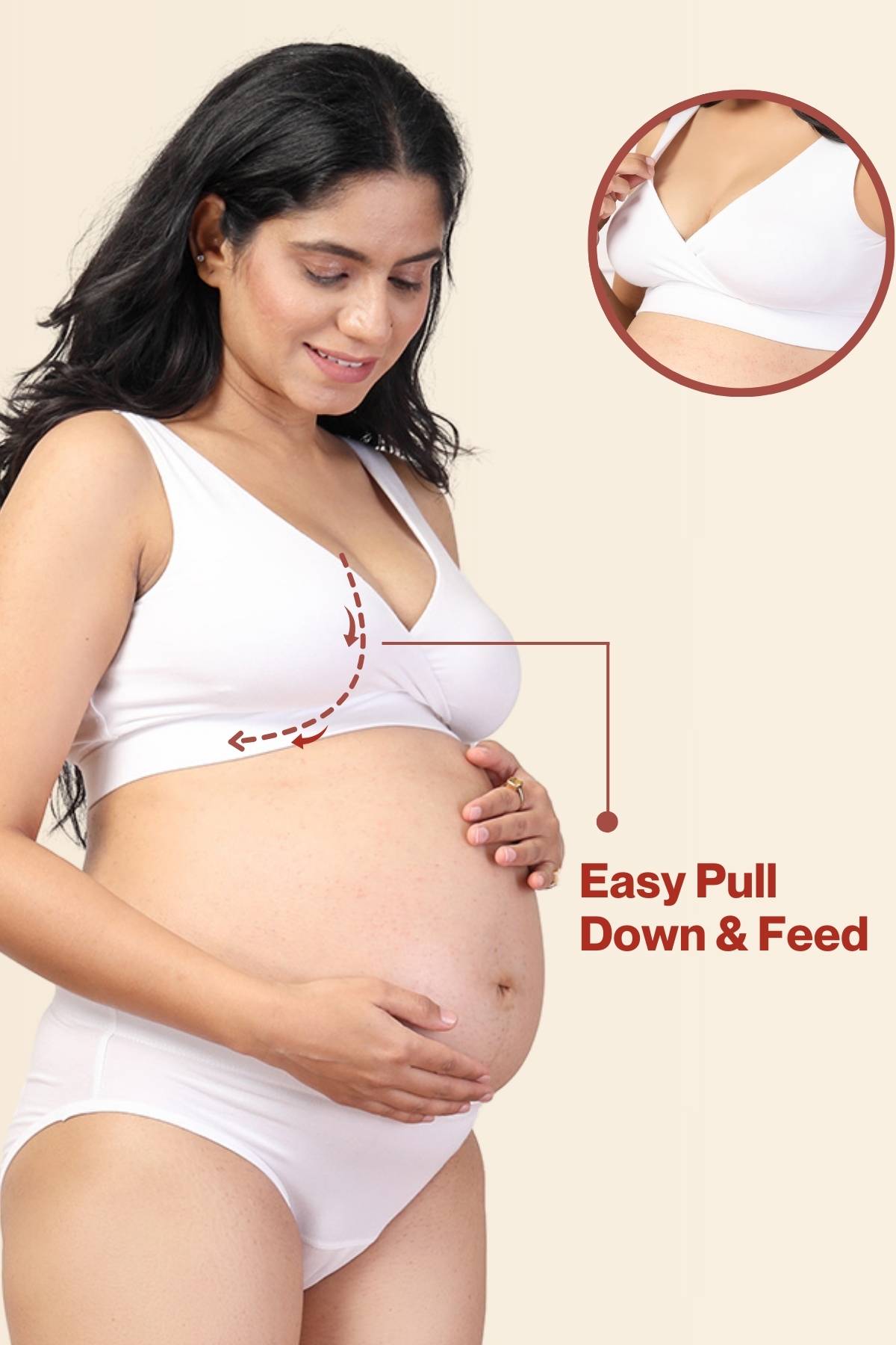 247 White Padded Maternity Feeding Bra