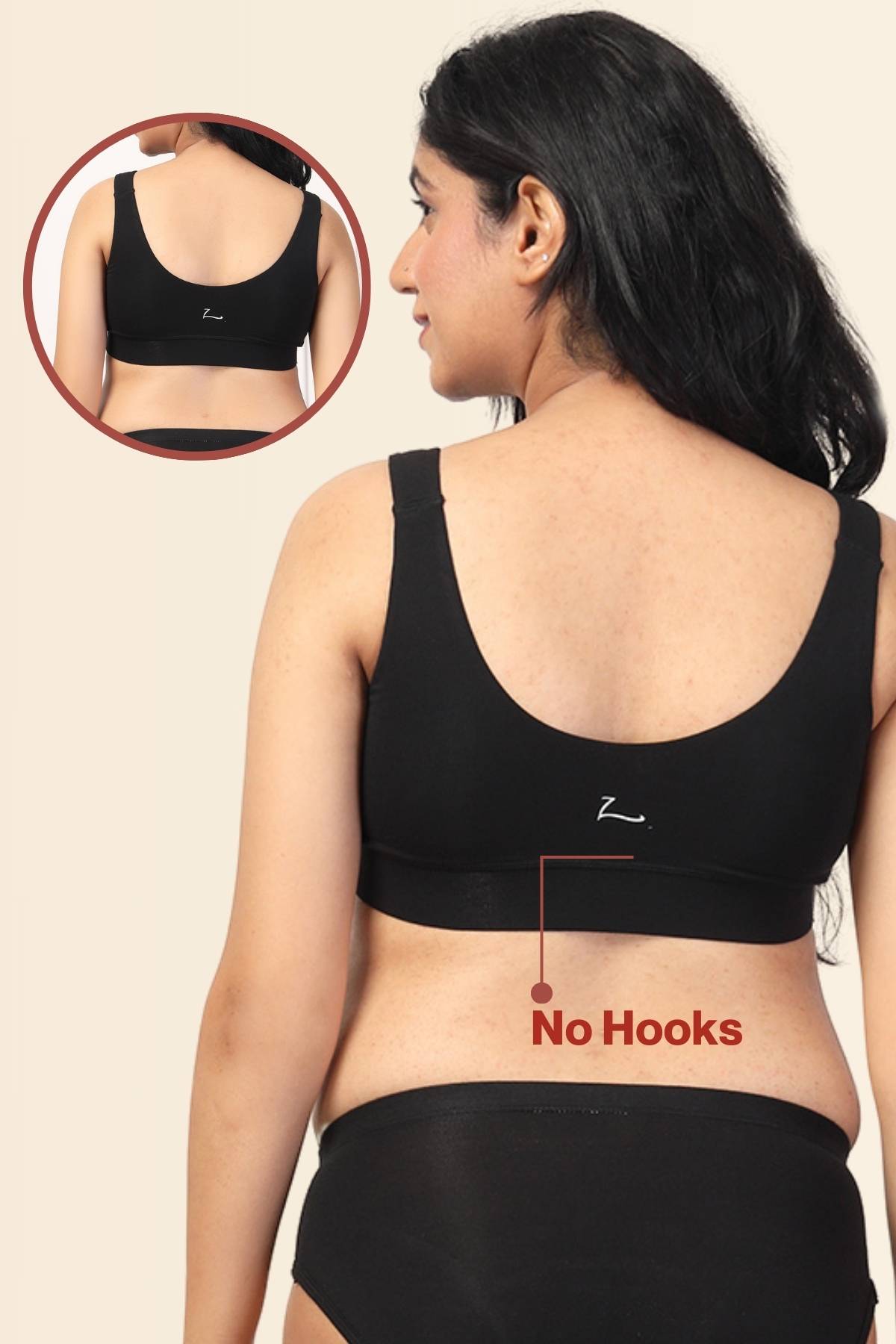 247 Black Padded Maternity Feeding Bra