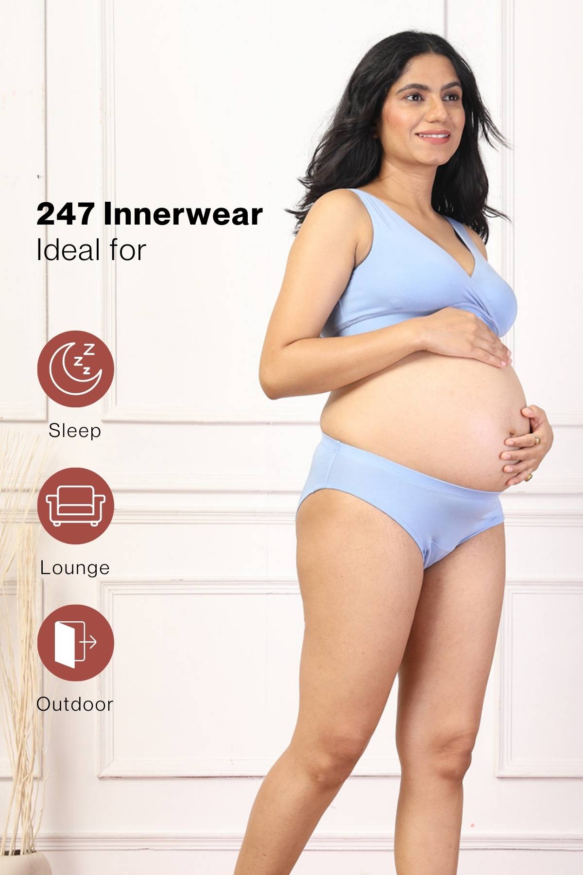 247 Light Blue Padded Maternity Feeding Bra