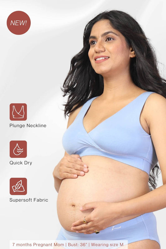 247 Light Blue Padded Maternity Feeding Bra