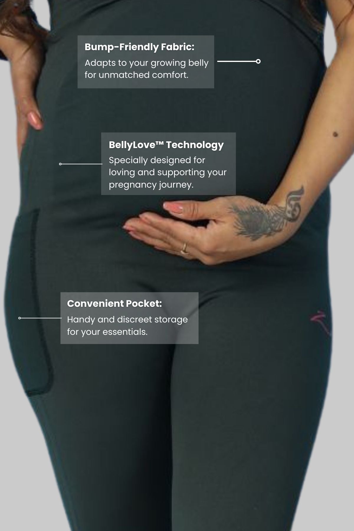 Seamless Adaptable Bump Support Legging Green (Pregnancy)